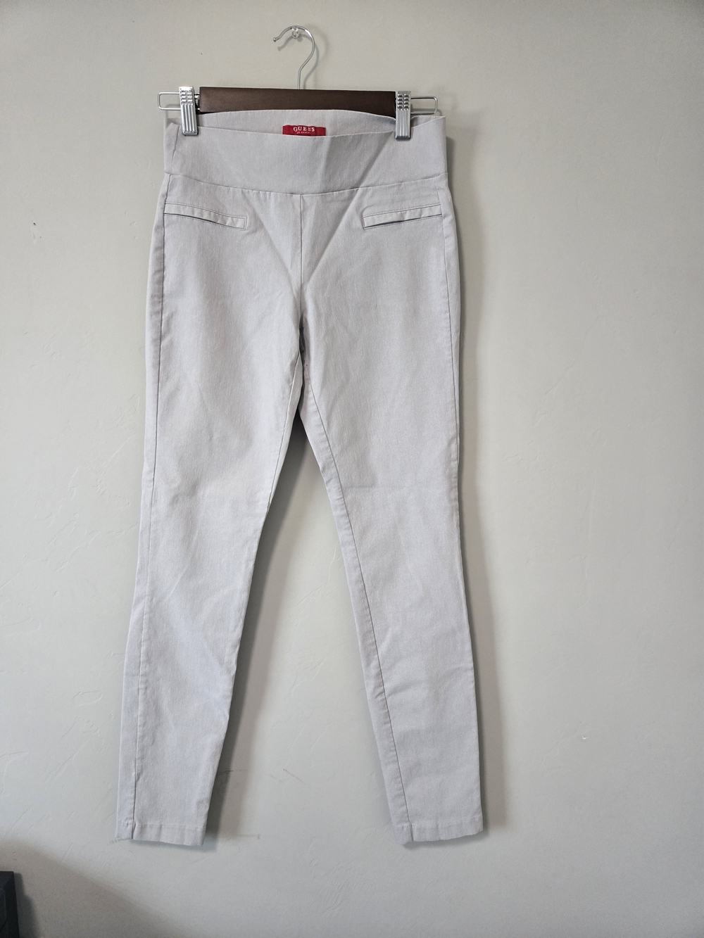 Guess Light Gray High Waisted Skinny Pants Size M Slim Fit Stretch